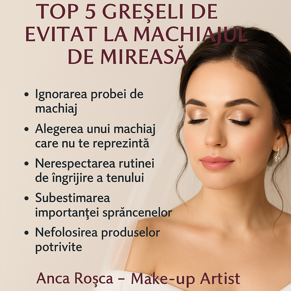 Top 5 Greșeli de Evitat la Machiajul de Mireasă